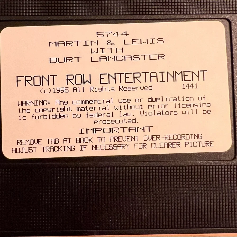 Dean Martin and Jerry Lewis VHS Tape